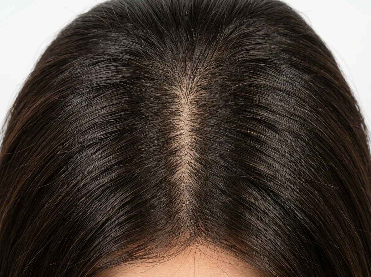 Female crown area after treatment