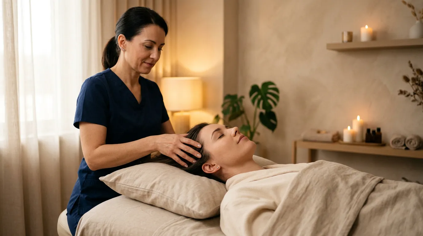 Scalp relaxing therapy session at MU Scalp centre in Kota Kinabalu
